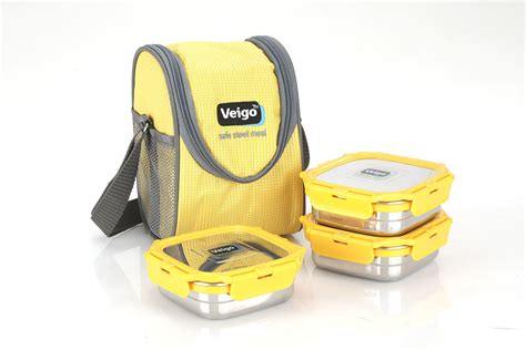 veigo stainless steel lunch box|Veigo Premium Finish Lock N Stainless Steel Air Tight .